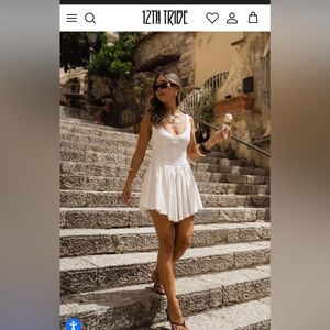 12th Tribe White Kit Drop Waist Mini Dress